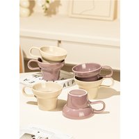 Mugs with high aesthetic value, niche ceramic cups, ins style household couple water cups, creative coffee cups, women's breakfast cups
