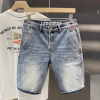 Men's Clothing Light Luxury Light Colored Denim Shorts Men's Summer Thin Shorts Summer New Trendy Brand Handsome Shorts
