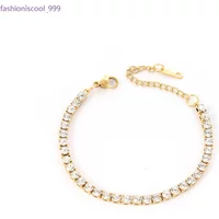Adjustable 4mm Iced Out VVS Moissanite Dia Fashion Stainless Steel Zircon Tennis Bracelets CZ For Women 2024