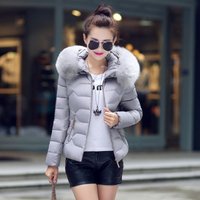  Winter Coat Faux Fur Hood Short Puffer Jacket Warm Quilted Outerwear Cold Weather Plus Available
