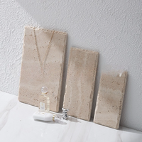 Natural Cave Beige Cave Stone Marble Tray Jewelry Cosmetics Display Plate Wabi Sabi Style Internet Celebrity Props Plate