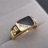 Jewelry Creative Triangle Drip Oil Men’s Ring