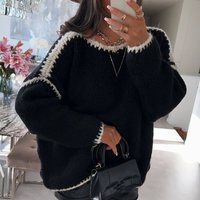 Clothing Pullover Long Sleeved Casual Knitted Sweater