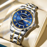 New Jinshidun brand hot-selling watch men's business steel band calendar waterproof quartz watch wholesale men's watch