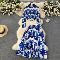 Women's Clothing Temperament two piece suit for women new style mature style high end long sleeved pleated top + high waist pleated skirt