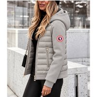 Women's Clothing Stylish Hooded Padded Jacket Featuring A Unique, Fashionable Print On The Chest—a Standout Detail That Sets This Piece Apart.
