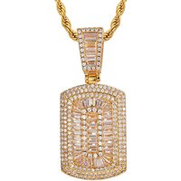 Men's Jewelry Necklace Micro Inlaid Zircon Square Hip Hop Pendant Hiphop Necklace Jewelry