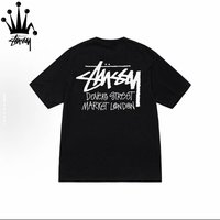 Stussy London DSM City Limited Edition Letter Pattern Printed Casual Loose Cotton Short Sleeved T-shirt