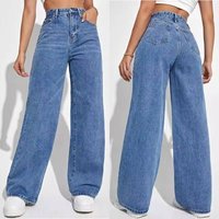 Jeans Denim Y2k Pants Wide Leg Long Pant High Waist Loose Casual Mom Straight Trousers Elegant Splice Autumn Winter