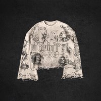 Gothic Streetwear Hoodie Oversized Long Sleeve T Shirt Dark Aesthetic Digital Print Polyester Top Retro Hip Hop Vibes 