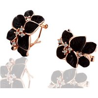 Classcial 18K Rose Gold/Platinum Plated Women Camellia Stud Earrings Austrian Crystal Fashion Costume Jewelry For Women
