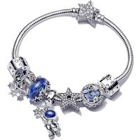 Panjiadora White Copper Plated Thick Silver Hot Selling Starry Fairy Tale Sparkling River Star 2026 New Model Picking Journey Bracelet