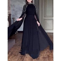 Clothing Muslim Abaya Sequin Dress Suit Chiffon Two Piece Dress Cape Robe
