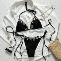 Swimsuit Women 2025 New Shell European And American Bikini Sexy Halter Neck Straps Swimsuit