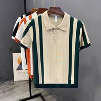 Summer Polo Shirt – Breathable Knit Business Casual T Shirt Ice Silk Collar