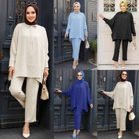 Muslim Ethnic Style Loose Casual Pleated Suit Arab Clothing