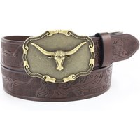 HOT Western cowboy engraved big board buckle trend retro society young men punk PU leather Leather belt