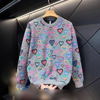  Oversized Love Print Sweatshirt – Streetwear Pullover Heart Graphic Fashion Trends