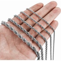 Hot Sales New Vintage Sier Color Stainls Steel Men Punk Twist Rope Chain Necklace For Women Waterproof Fashion Jewelry