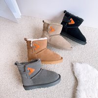 genuine leather snow boots plush warm waterproof boots