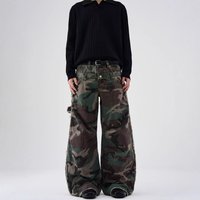 High-Street Double-Waist Cargo Jeans – Military Green Relaxed Fit Workwear Pants For Men (S-XXXL)
