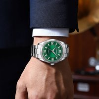 Men's Business Quartz Watch With Roman Numerals, Waterproof Large Dial Stainless Steel Dress Watch For Professional Style