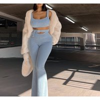 Solid Temperament Commuter Sleeveless Vest Wide Leg Trousers Fashion Casual Two Sets