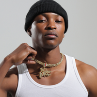 The store manager recommends the new NOLVE personalized letter love pendant with diamond alloy Cuban chain street hip hop accessories