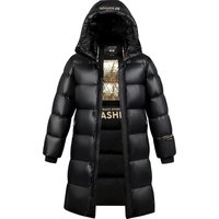 Men's Clothing 2024 New Black And Gold Silk cotton Jacket For Men And Women, Same Style, Shiny Winter Warm Thick Couple High Version Jacket