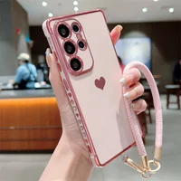 Wristband Lanyard Heart Case Samsung Galaxy A56 A55 A54 A53 A52 A36 A35 A34 A33 A26 A25 A24 A23 A16 A15 A14 A13 A12 Cover