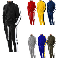 Men's Clothing European And American Autumn/Winter New Casual Sports Suit Colorblock Style Personalized Hooded Trendy Sports Suit For Young Men