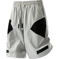 Men's Clothing Summer New Men's Casual Pants Color Matching Shorts Trendy Sports Slim Fit Large Size Shorts Men's Beach Pants