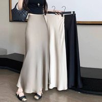 Clothing Temperament Fishtail Hip Wrapped Skirt Spring Autumn Satin High Waist Hip Covering Drape Line Hip Wrapped Long Skirt