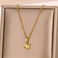 Fashion Simple Temperament Hot Jewelry Accessories Stainless Steel Plated Gold Mini Bubble Letter Pendant