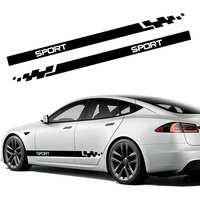 Skirt Racing Stripes Side Body Whole Car Decals Waistline Modification Stickers