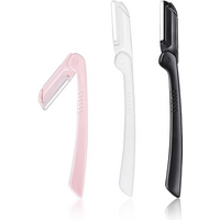 Black Eyebrow Razor Stainless Steel Blades Foldable Precise Trimmer For Eyebrows Facial Hair