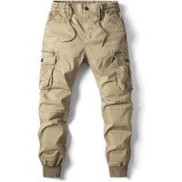 men's Workwear Pants Trend Style Youth Oversized Solid Color Leggings With Multiple Pockets