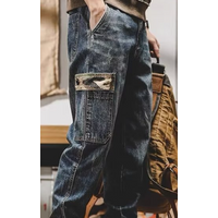 Men's Clothing heavyweight overalls men's loose straight large size new retro distressed jeans men autumn