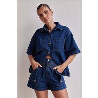 Clothing Summer Casual Retro Loose Shirt Denim Shorts Set