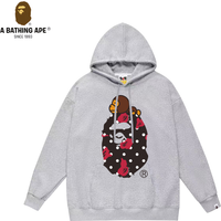 A Bathing APE BAPE-BAPE Cartoon Ape Head Polka Dot Print Hooded Sweatshirt For Both Men And Women