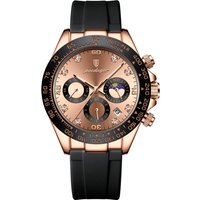 Stainless Steel Quartz Chronograph Watch Luminous Hands Date Display & Waterproof Business & Sports Function Sports Timing Quartz Watch
