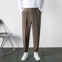 Clothing Spring Autumn Tapered Loose Trousers Drape Casual Solid Wide Leg Suit Pants