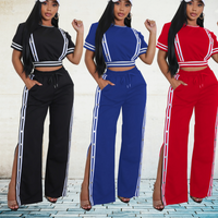Women’s Clothing Fashion Women’s Clothing Trend Wide Leg Loose Casual Trousers Two Piece Set