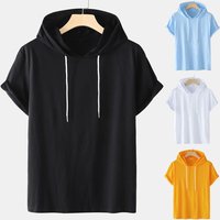 Oversized Hooded T Shirt Trendy Drop Shoulder Short Sleeve Top & Soft Cotton Streetwear Multiple Colors