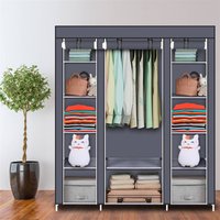 69" Portable Clothes Closet Wardrobe Storage Organizer Non Woven Fabric Quick Easy to Assemble Extra Strong Durable