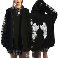 Diablo style skull print sportswear hoodies Gothic couple Harajuku zippered hoodie