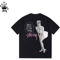Stussy Marilyn Monroe Pattern Printed Cotton Short Sleeved T shirt