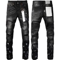 Men's High New Street Paint Splatter Skinny Jeans - Washed Black Distressed Denim Pants - Retro Hip Hop Slim Fit Trousers For Men