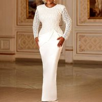 Women's Clothing Temperament Commuter Lace Tassel Waist Long Sleeve Floor Length Dress For Women