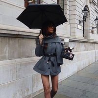 Women’s British-Style Navy Coat – Scarf Collar Design, Warm Winter Overcoat For Elegant Layering (XS-L, Dark Brown/Greyish)